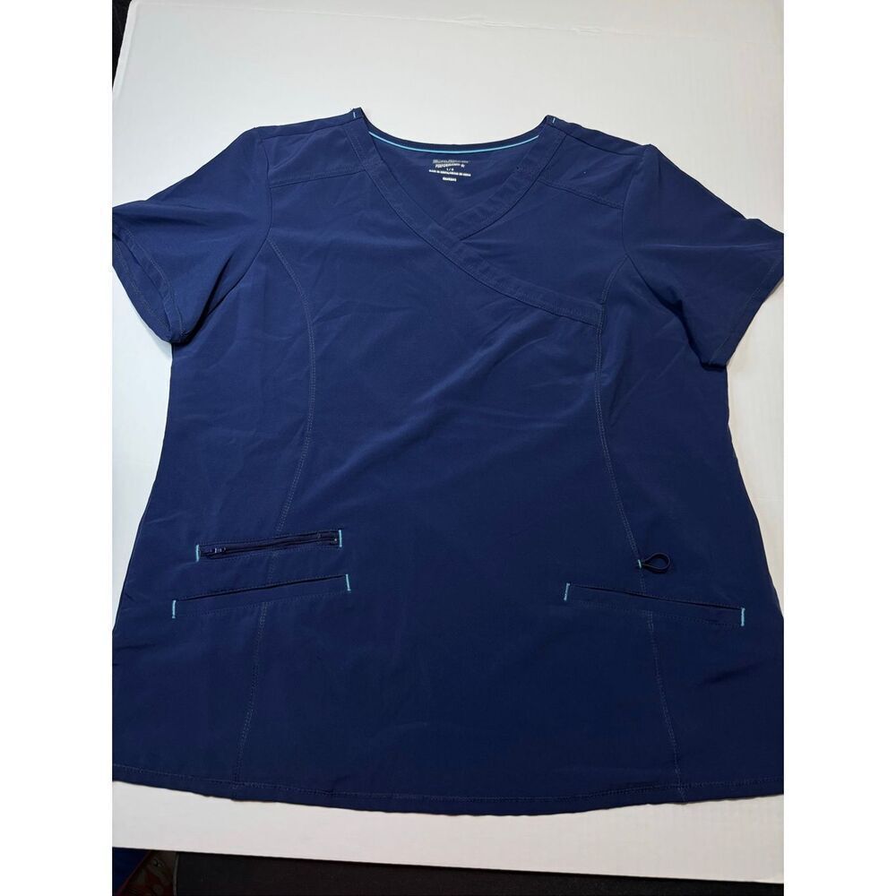 Scrubstar Indigo Colored Short Sleeve Scrub Top Size Large